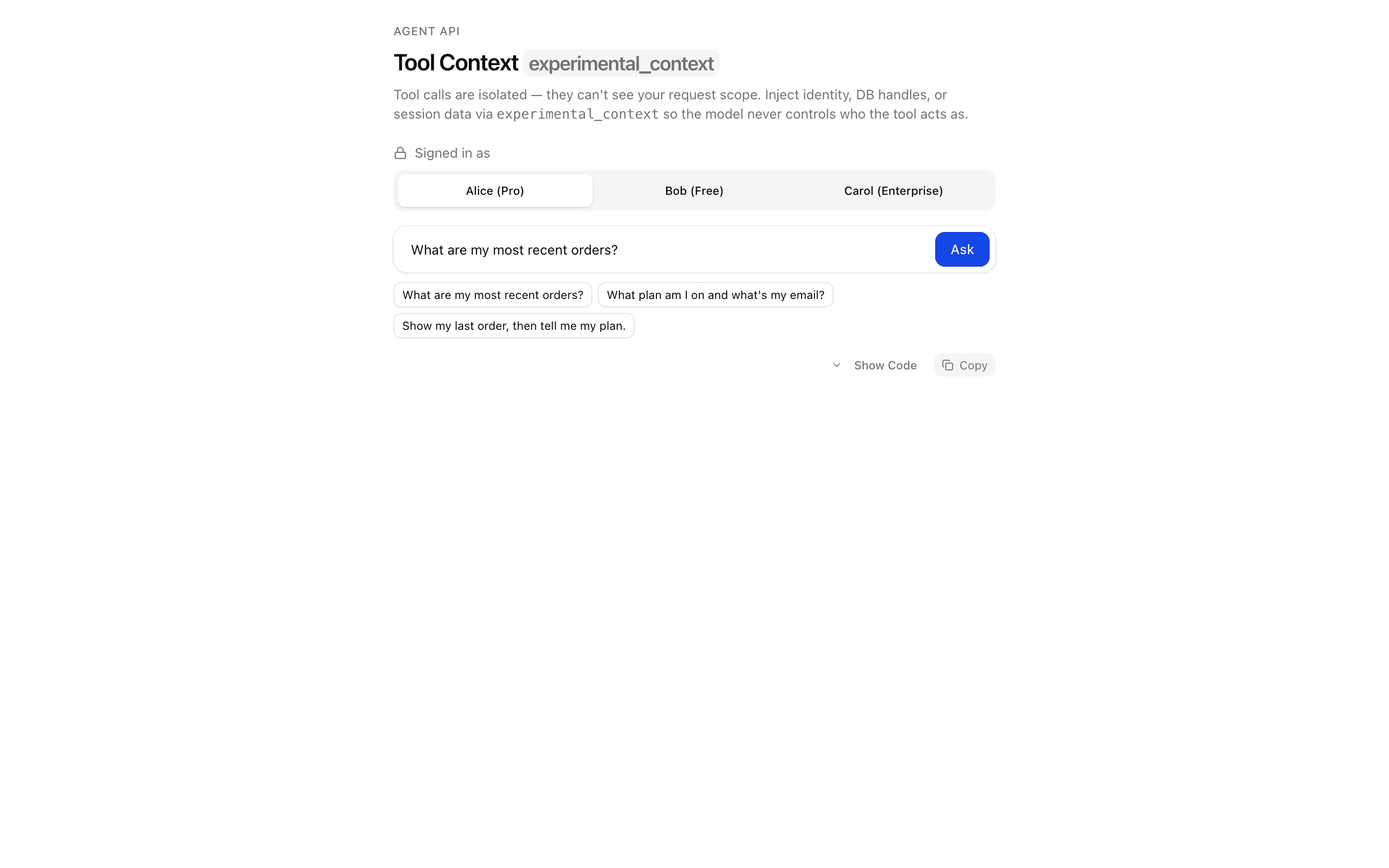 Tool Context: experimental_context preview