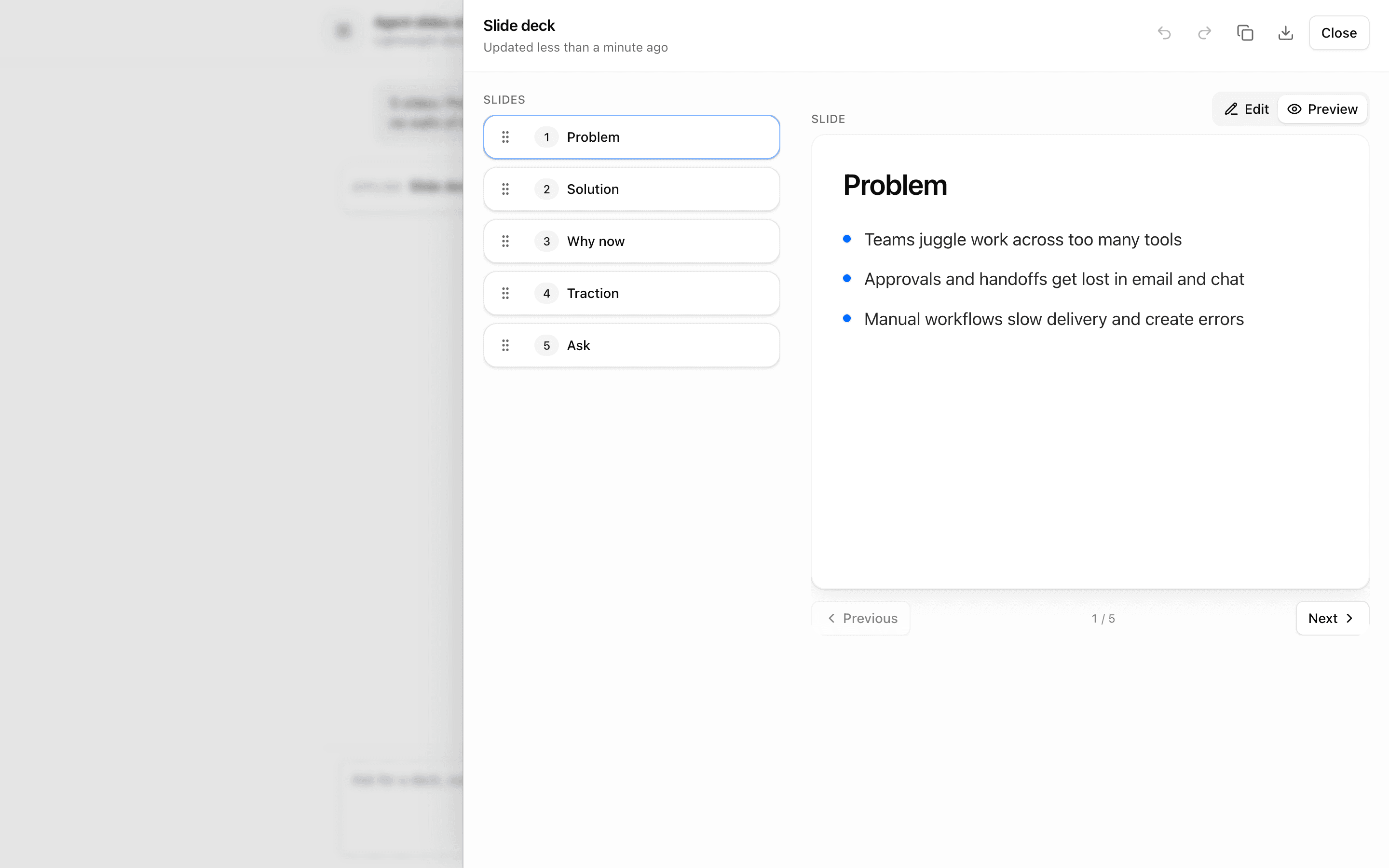 Agent Slides Artifact preview
