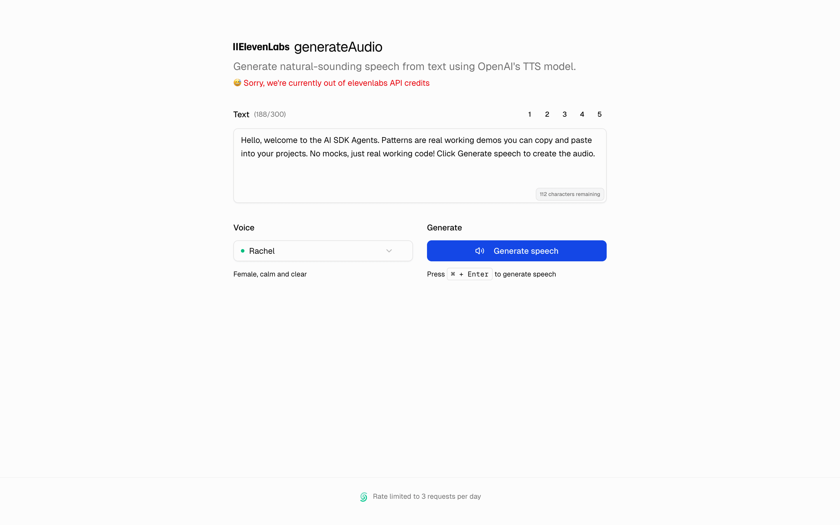 Generate Speech (ElevenLabs) preview