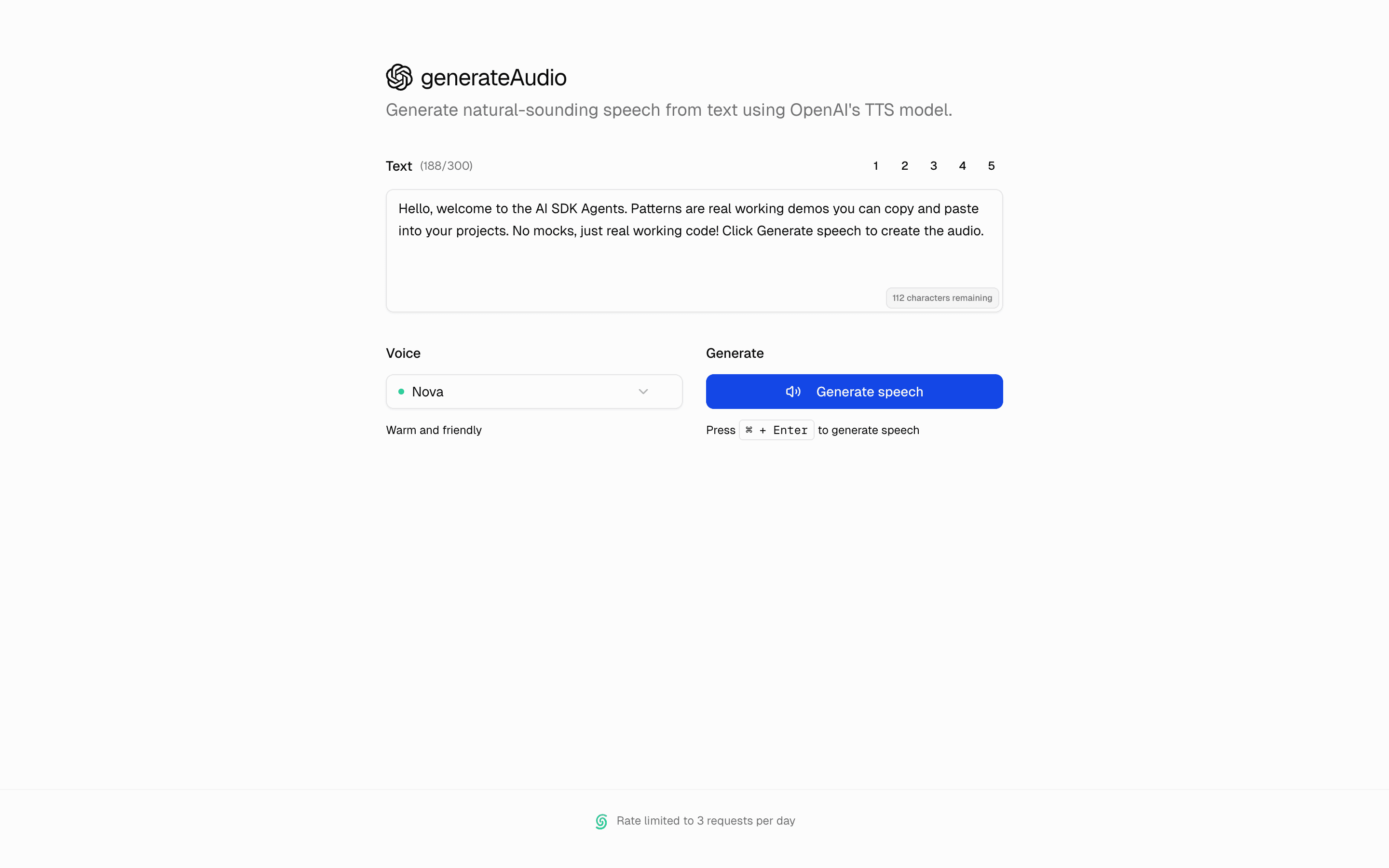 Generate Speech (OpenAI) preview