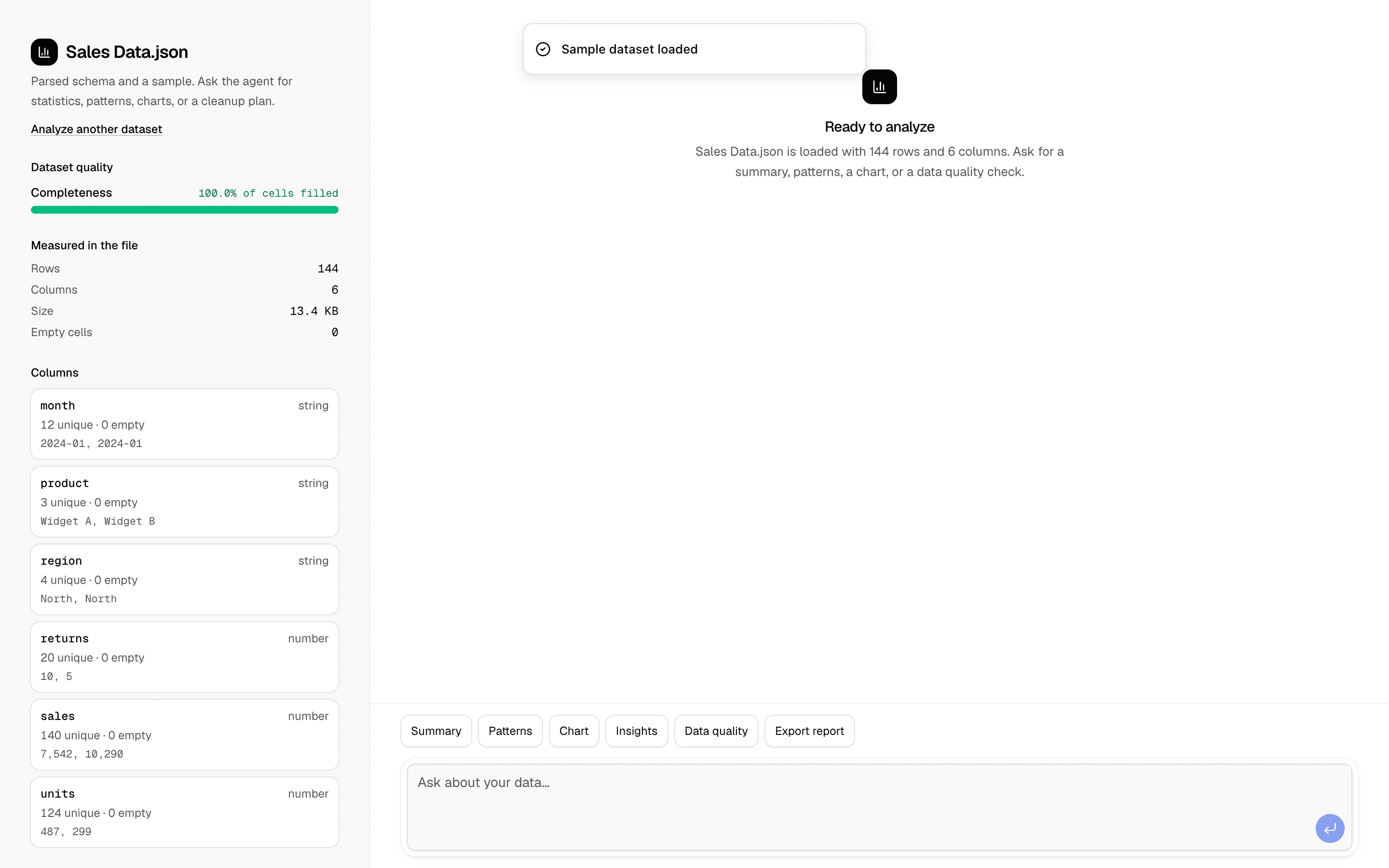 Data Analysis Agent preview