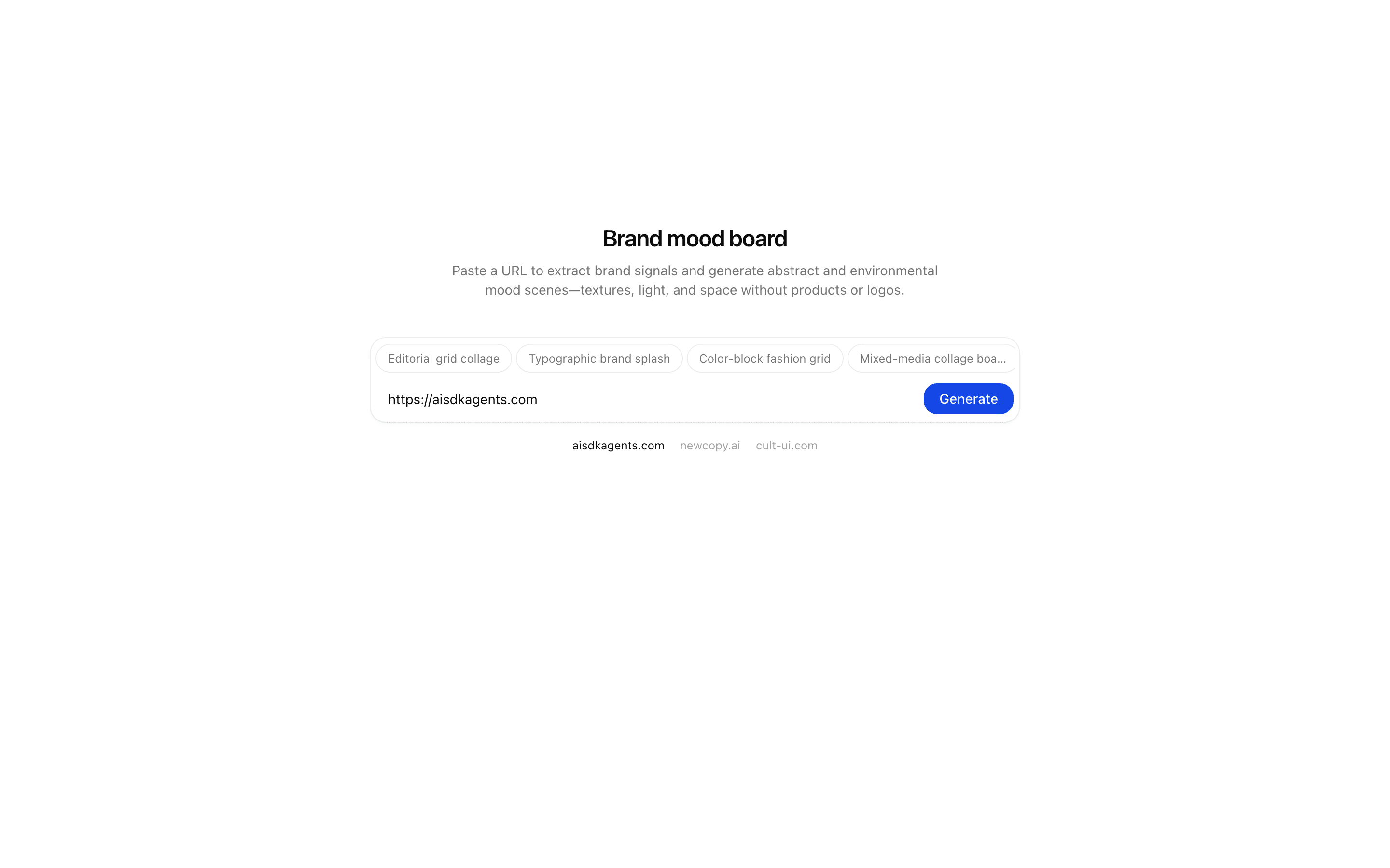 Brand Mood Board Generator preview