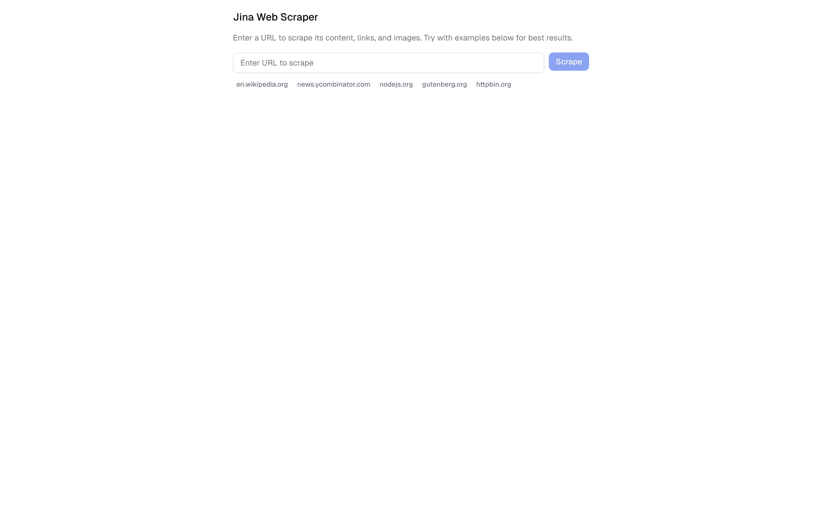 Jina AI Web Scraper preview