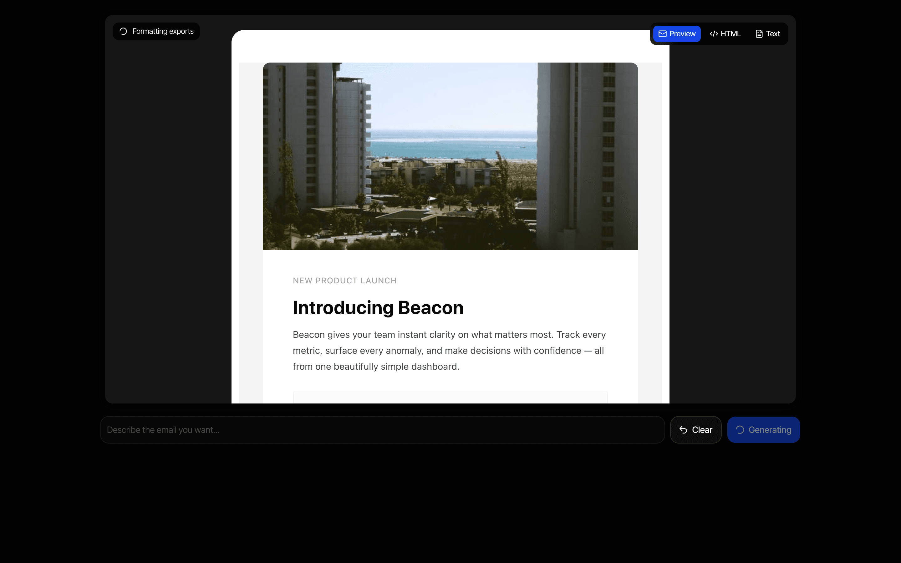 JSON Render Email preview
