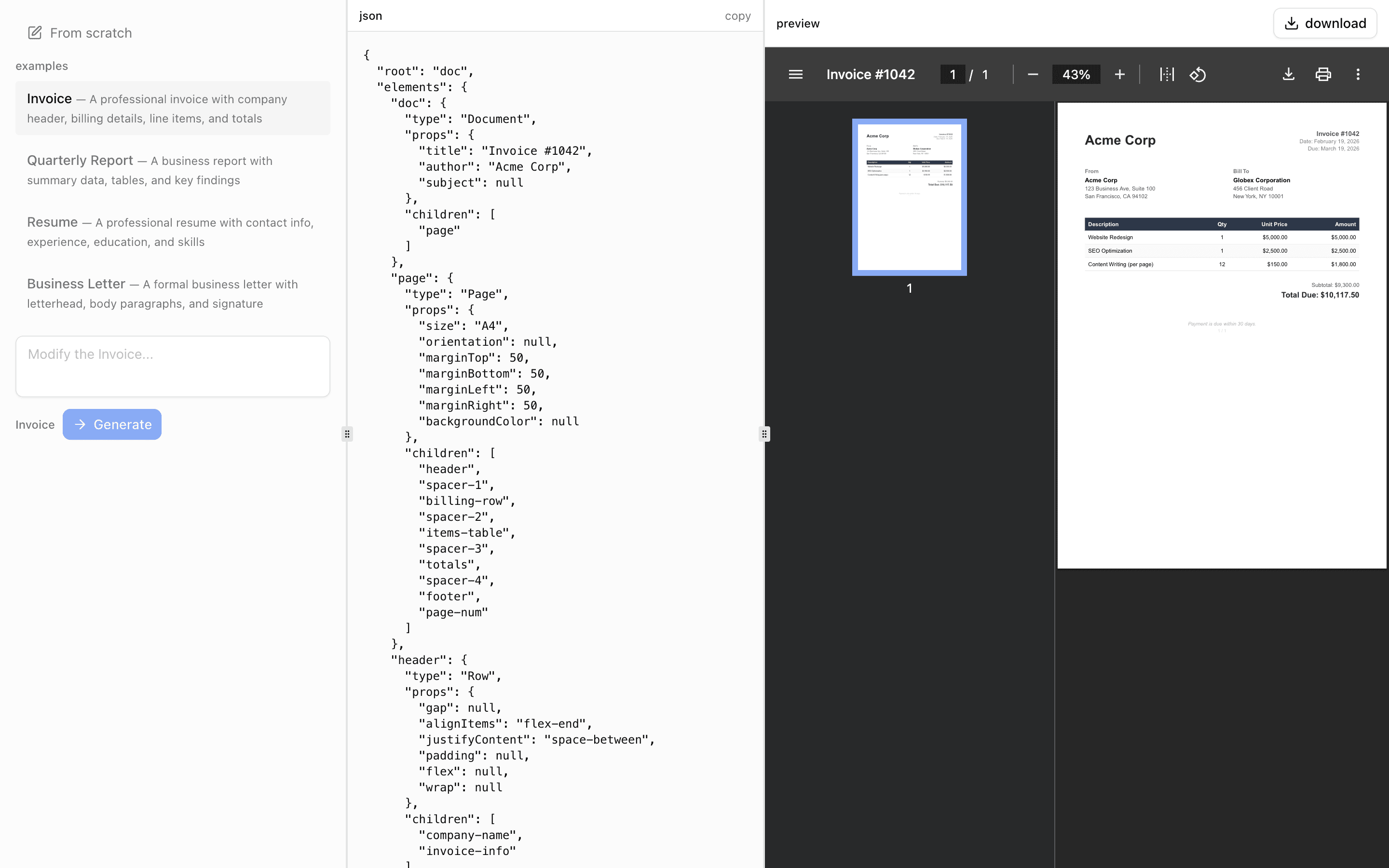 json-render-pdf tools example