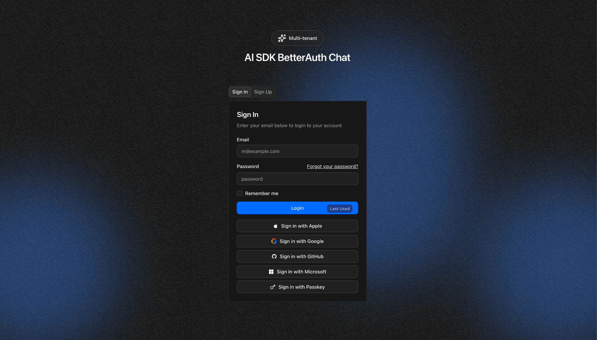 Multi Tenant Better Auth Chat preview 1